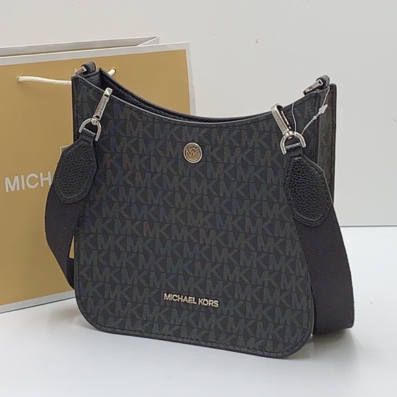 MICHAEL KORS Briley Small Logo Messenger Bag Black signature color - Picture 11 of 16